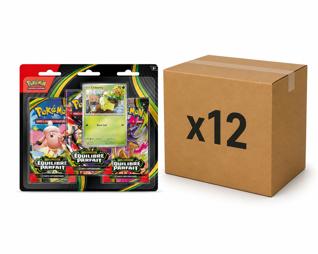 CASE DE 12 TRIPACKS POKÉMON ME03 ÉQUILIBRE PARFAIT – FRANÇAIS – 36 BOOSTERS